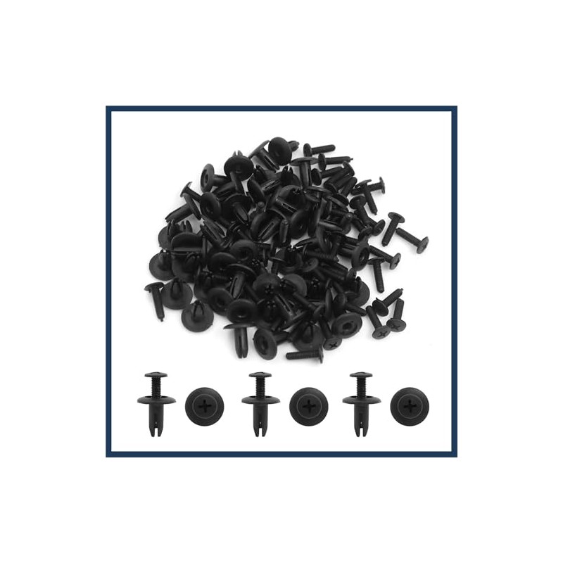VekAuto 50Pcs 5mm Hole 15mm Dia Plastic Rivets Fastener Clips