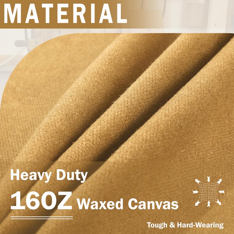 Canvas Tool Organizer, Heavy Duty 16oz Waxed Canvas Garden Hand