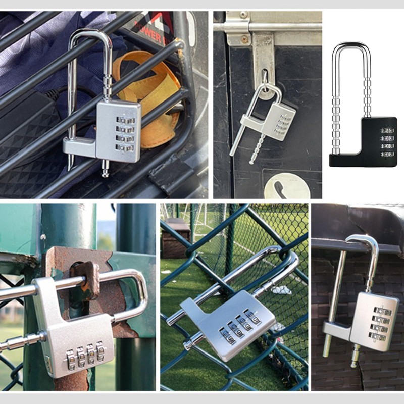 Combination Padlock, Adjustable Long Padlock 4 Digit Password Heavy Duty