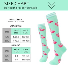 fenglaoda Compression Socks Women Men 6 Pairs, Knee High Best Support Circulation Socks for Running, Travel, Flight, Nurse