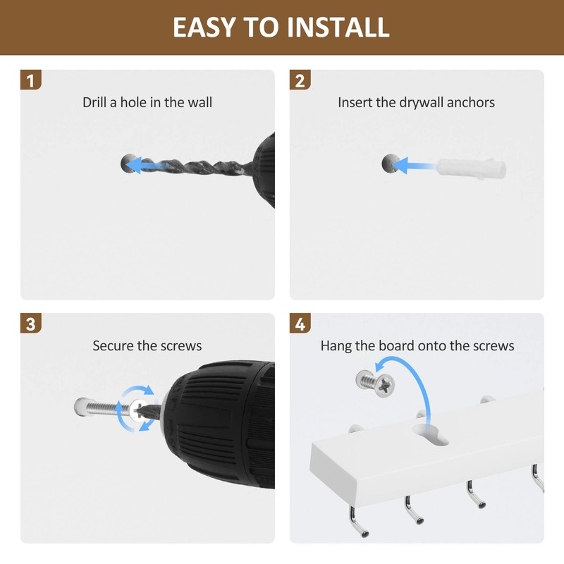 ZEDODIER 2 Pack Wodden Tie Hanger Wall Mounted, Space Saving