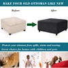 HFCNMY Ottoman Cover Square,Stretch Knitted Jacquard Square Ottoman Cover Thick