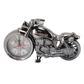 Motorcycle Alarm Clock,Vintage Alarm Clock,Shooting Alarm Clock, Table Desk Time Clock, Vintage Metal Motorcycle Art Desktop Decor for Desktop Decoration Art Collection Gift(PF168B)