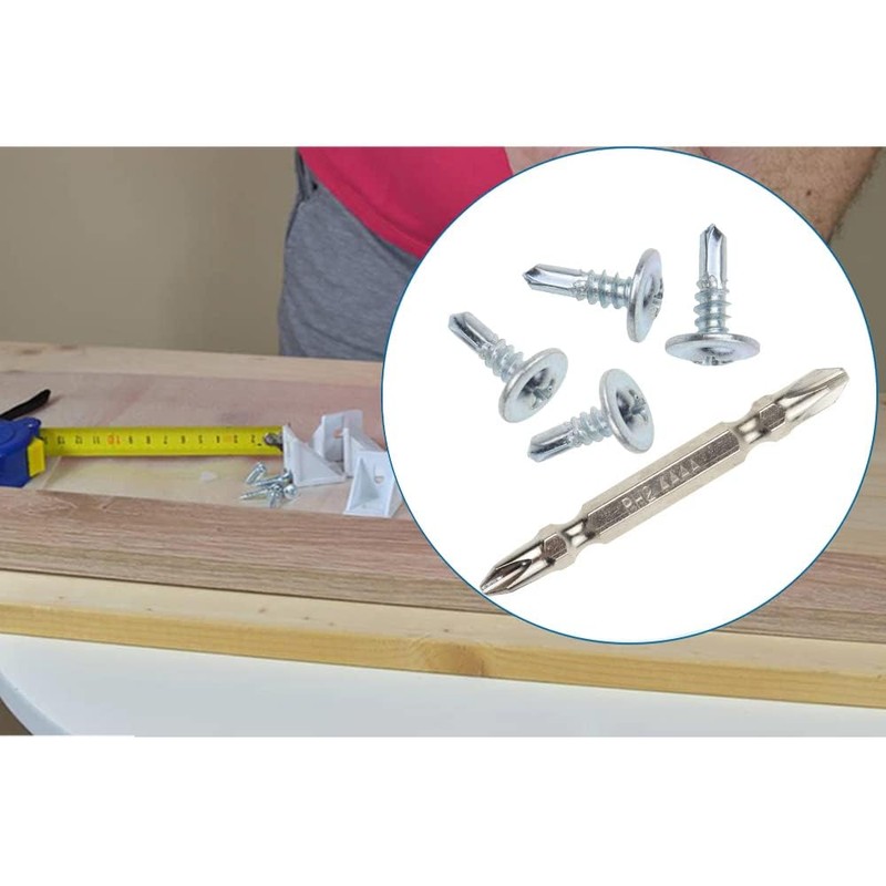 ComPDCVD Pack of 120 Self-Tapping Screws Round Head Drilling Screws