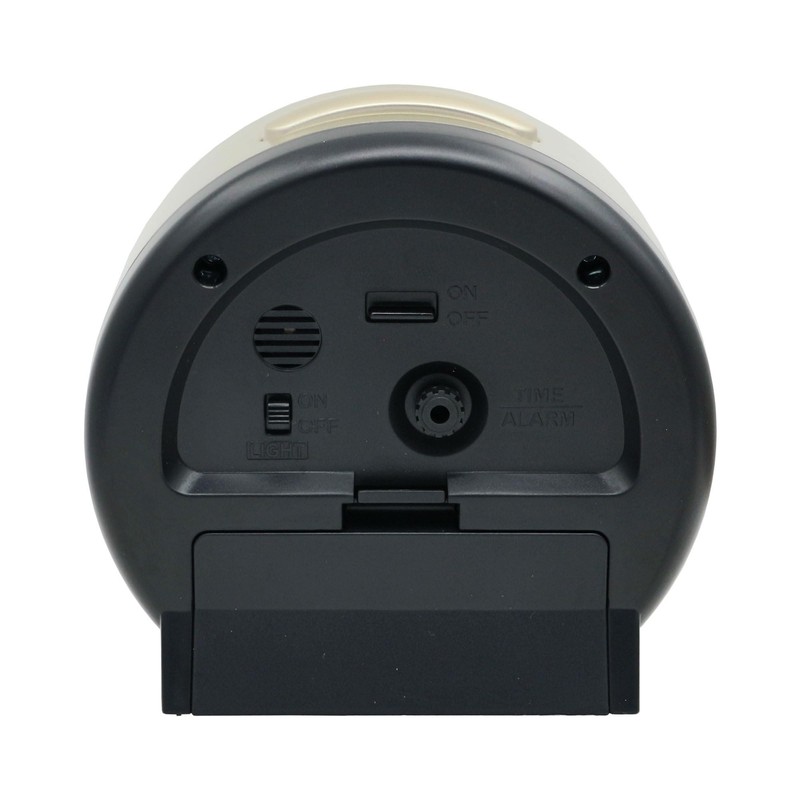 Seiko QHE199GLH Round Classic Non Ticking Bedroom Alarm Clock, Gold,