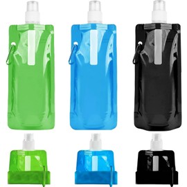 YeahBoom Pack of 3 500 ml Foldable Water Bottles, Foldable Water Bottles, Portable Foldable Water Bag, Flexible Foldable Water Bottle Scooter