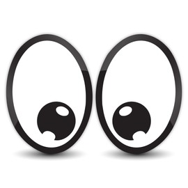 1 Pair of Eyes/Vinyl Stickers Cartoon Funny Eyes Decals Car Motorcycle Helmet alptop Door Window B 83