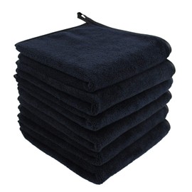 Microfibre Make-Up Remover Cloth Eraser Ultra Soft Face Cleansing Cloth Face Reusable 30 cm x 30 cm Pack of 6 Black