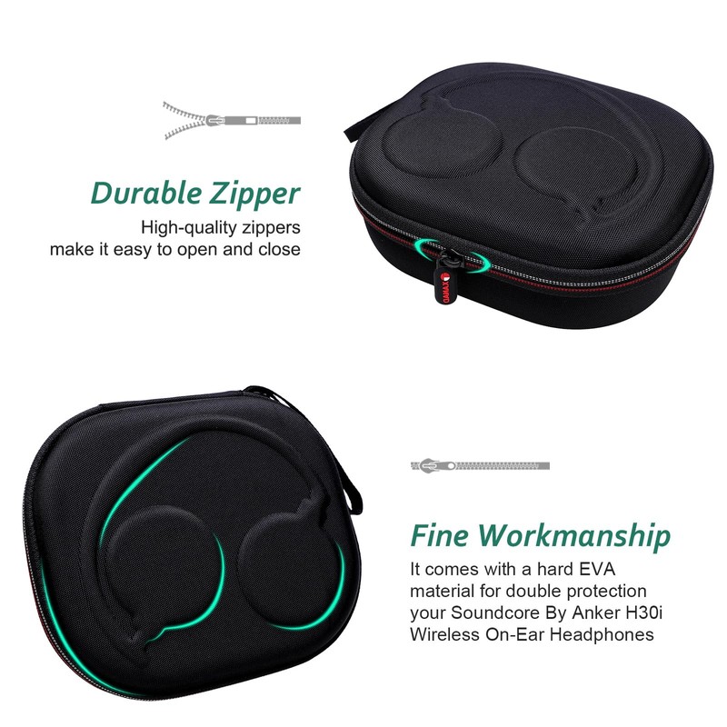 XANAD Headphones Case for Soundcore H30i Wireless On-Ear Headphones (Black)