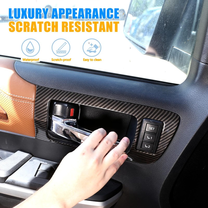 LLKUANG Car Inner Door Handle Frame Panel Cover Trim for