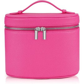 UUYUUY Makeup Bag Vanity Case Cosmetic Bag with Removable Divider Travel Toiletry Bag for Women Portable Make up Box Organizer, Rose