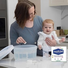 28 x Milton Sterilising Tablets - Kill 99.9% of Germs with Milton Cold Water Steriliser Tablets - 24 Hr Effective Milton Tablets for Bottles & Feed Equipments - Rinse-Free Milton Steriliser Tablets