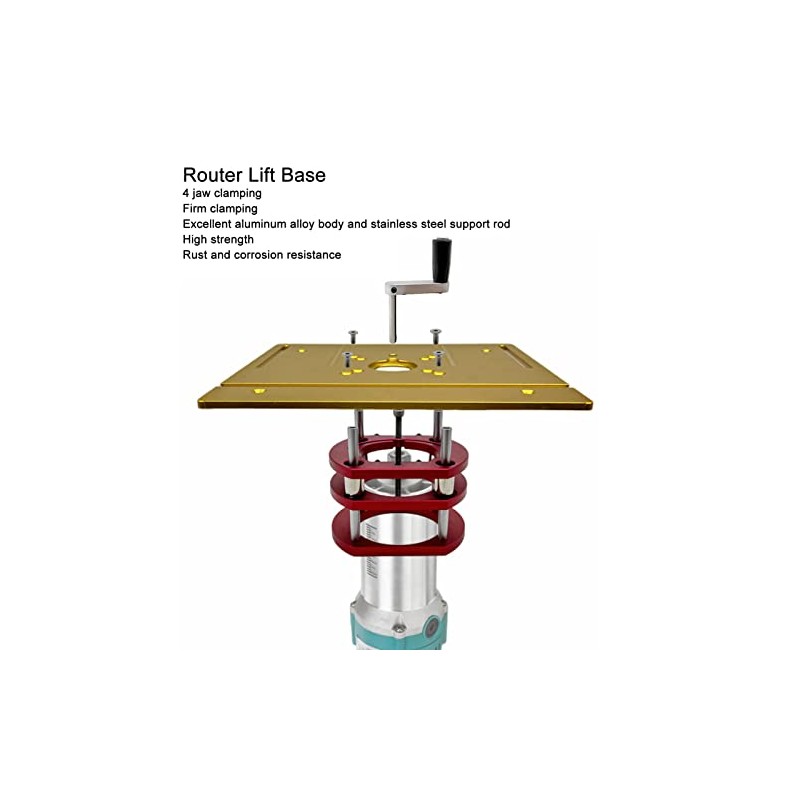 Wakects Stainless Steel 4 Jaw Clamping Router Table Lift Base