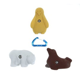 Atomik Rock Climbing Holds Set of 3 Bolt-On Polar Animals in Assorted Earth Tones