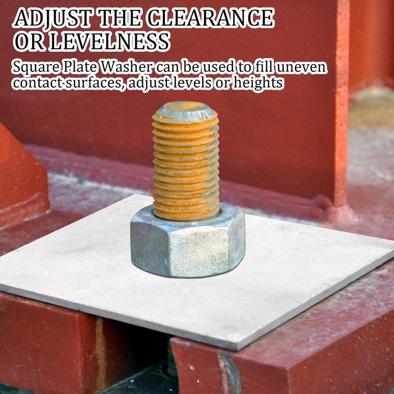 Pelopy 10-Pack Galvanized Square Washers Plates, 5/8 ID, 3.75 x