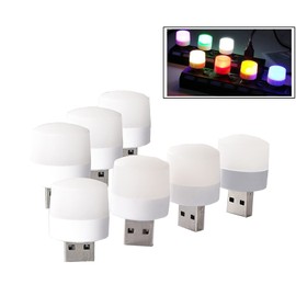 Sokelinn-six USB Plug Lamp, Mini LED Eye Protection Night Light 7 Pack Red/Yellow/Blue/Green/Purple/Warm/White Color Holiday Decorative Lights