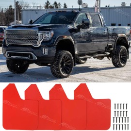 Dreamizer 4X Red Wide Rally Mud Flaps Splash Guards Mudguard For GMC Sierra 1500 2500 3500