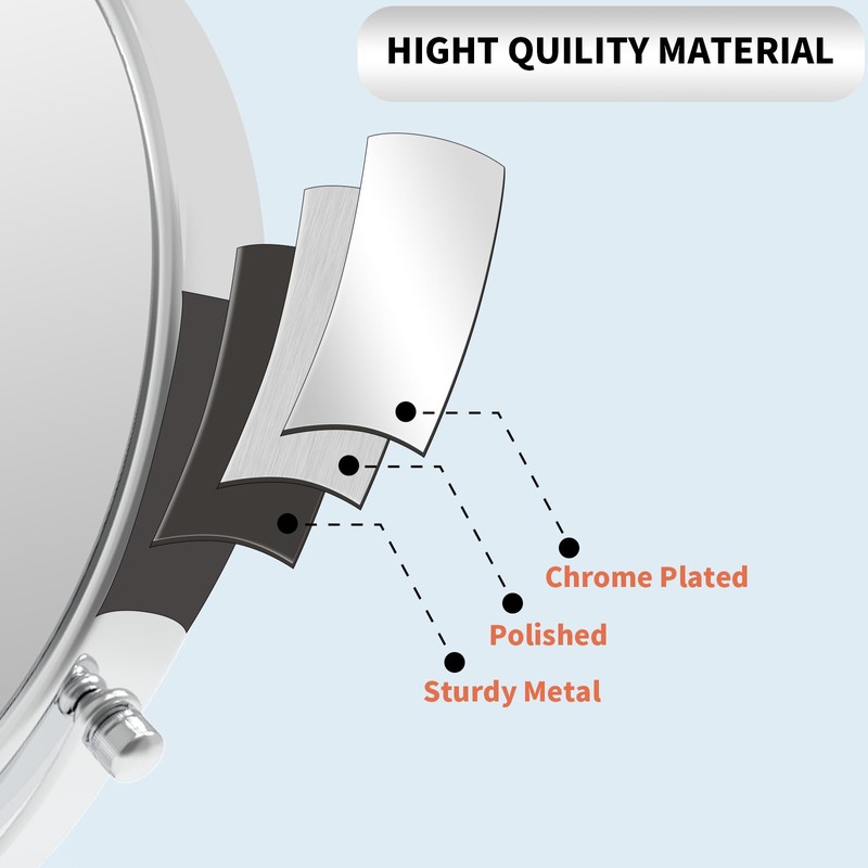 Erlingeryi Wall Mounted Makeup Mirror 1X/10x, 8" Double-Sided Swivel Extendable