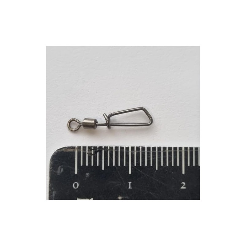 FISHIN ADDICT Snap Link Fishing Swivels, Barrel Interlock Clip Black