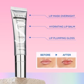 suquato- Hidratación intensa: repone los labios secos y agrietados durante la noche con esta mascarilla hidratante para labios, enriquecida con ácido hialurónico y péptidos para un brillo más suave y