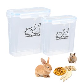 Pet Food Container,AirtightSmall Animals Food Container,Small Animal Pet Food Storage Jars Dispenser Set with Lids,Multi Size3.52Qt/4L and2.2Qt/2.5L,for Wild Bird Seed Dispenser|BPA Free/Clear