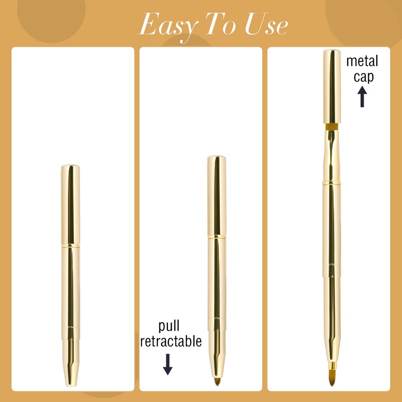 2 Pack Retractable Lip Brush for Lipstick Lip Gloss Double-Ended