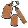 ontto Stylish Key Fob Shell Case Metal and Leather Key