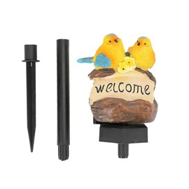 Gosyfeti Garden Solar Light with Stake Outdoor Decor, Resin Bird Couple Figurine Lamp, Waterproof Outside Lighting for Porch Patio Yard Lawn, Walkway Decoration, Housewarming Gifts