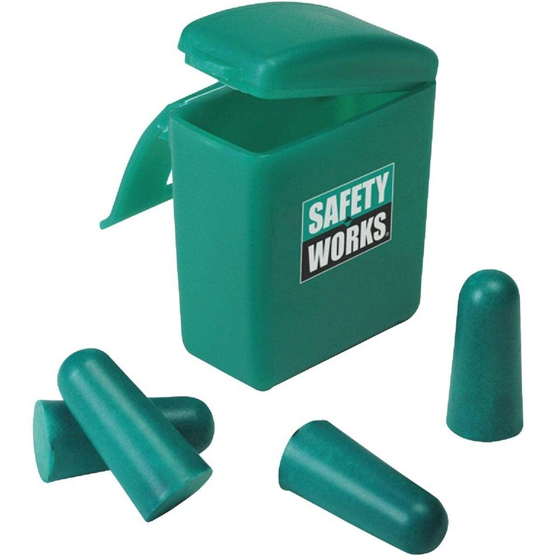 Safety Works 818074 Foam Ear Plugs with Case, 2-Pair