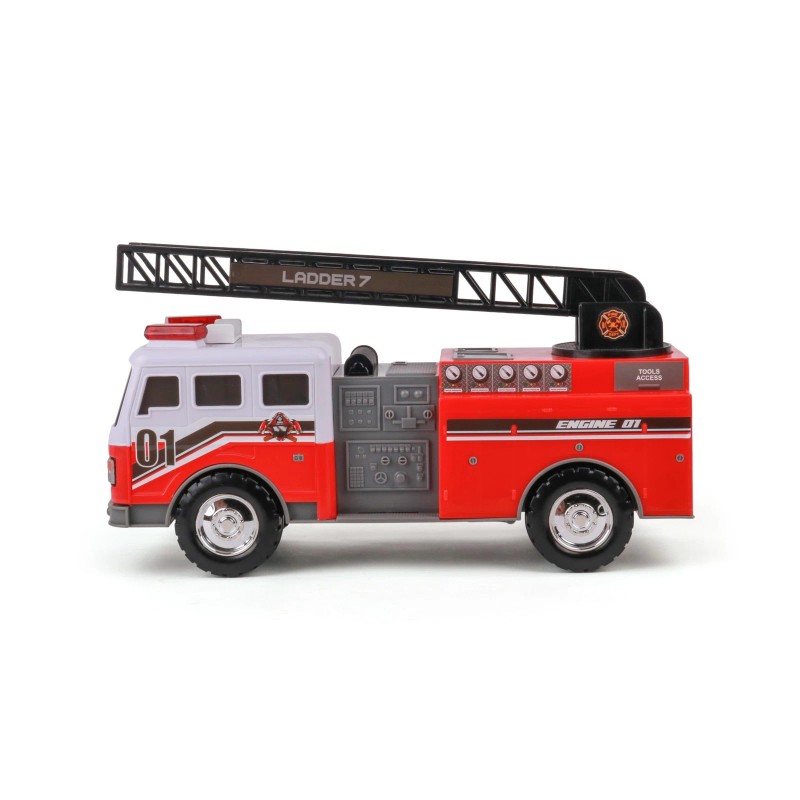 Mighty Motorized Fire Truck Toy With Rotating Ladder Realistic Lights