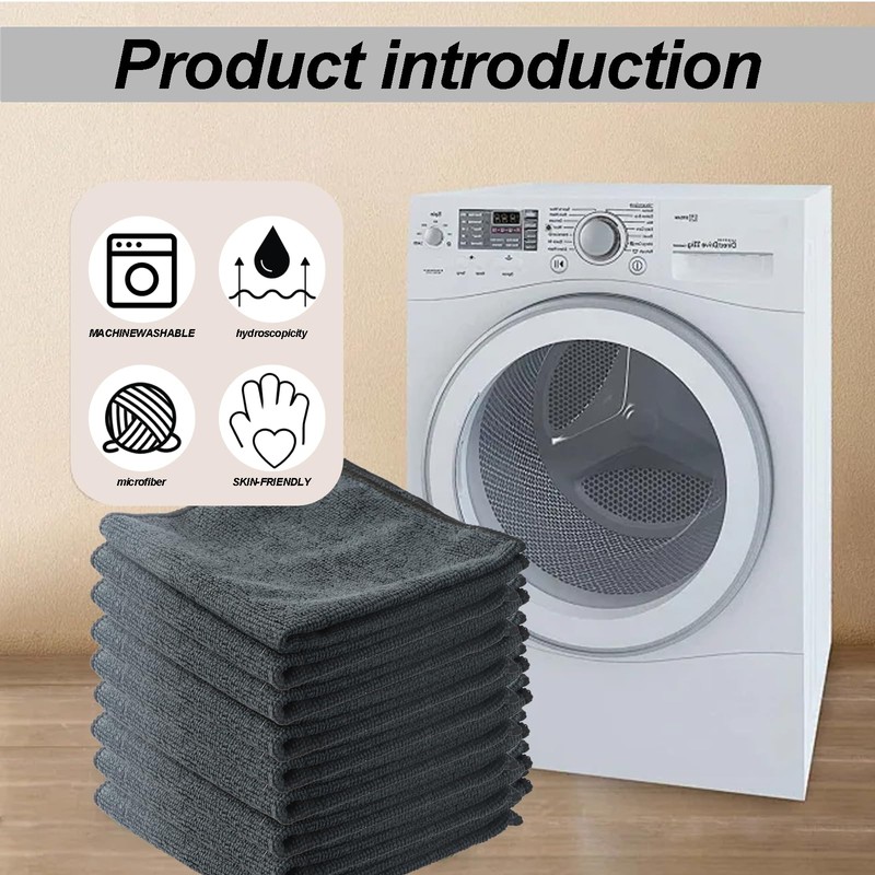 Shengxi Microfibre Cleaning Cloth, 8 Pieces, All-Purpose Microfibre Cloths, Streak-Free
