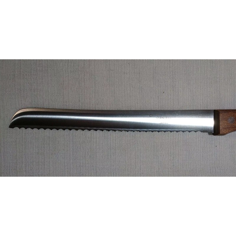 Capco Serrated Bread Knife 8" Stainless Steel Blade, Wood Handle