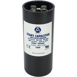 Appli Parts Motor Start Capacitor 189-227 Mfd (microfarads) uF 250 VAC Universal fit for Electric Motor Applications 1-7/16 in Wide 3-3/8 in Height CON-189-250