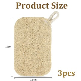 Natural Loofah Sponge Exfoliating Body Scrubber (3 Pack), Skin Cleansing Skin Exfoliation Bathing and Back Caring spa Body Shower Puff Scrubber Daily Skin Care