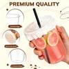 Ziliny 50 Sets Clear Plastic Cups with Lids, Straws, and