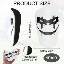 Football Shin Pads, Dark Grey, 10 x 6 cm, Extra Mini Shin Pads, Shin Pads for Teenagers and Adults, Comfortable Protective Equipment (Clown)