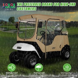 10L0L 2 Passenger Golf Cart Enclosure for EZGO TXT & RXV, 600D Waterproof Golf Cart Rain Cover, Heavy Duty Driving Enclosure, Snowproof Windproof, with Clear PVC Windows & Tail Light Panel - Roof 59”