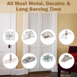 HBL' 2 Pack Bifold Door Hardware Kits, Bi-fold Door Hardware Set with 36 Inch Long Track for Folding Closet and Indoor Use, Heavy Duty and Easy to Install.