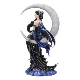Ebros Large Celestial Crescent Moon Solace Fairy Statue 12" H by Nene Thomas Decorative Mythical Fantasy Figurine Collectible Lunar FAE Fairies Witches Mystical Angel Fairies Magical Art Decor