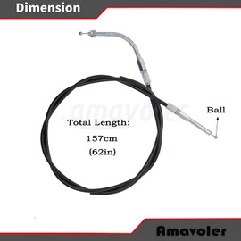 Amavoler 62" 157cm Go Kart Shift Reverse Cable Replacement Accessory Fit for Twister 150SS 150GT 250GTd Buggy