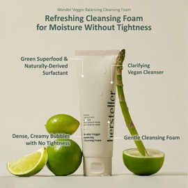 Hersteller Wonder Veggie Balancing Cleansing Foam 4.06 fl oz Vegan Hydrating Soothing Foaming Cleanser Face Wash Makeup Remover Korean Skincare
