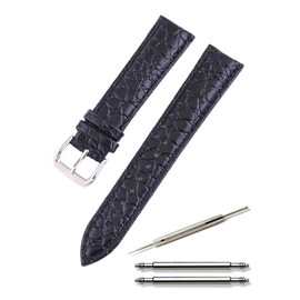 Calum Crocodile Embossed Watch Strap, Genuine Leather, Watch Replacement Band, 0.5 - 0.9 inches (12 - 24 mm), Includes Replacement Instruction Manual