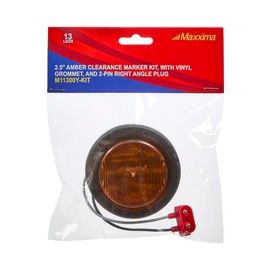 Maxxima M11300Y-KIT 2.5" Round P2/P3 Clearance Marker Amber Kit with Grommet & Pigtail Plug