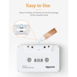 Arsvita Audio Cassette Head Cleaner, Tape Cleaning Kit for Home/Portable/Car Cassette Player