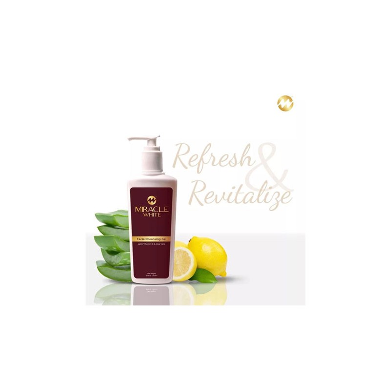 MIRACLE WHITE FACIAL CLEANSING GEL WITH VITAMIN C & ALOE