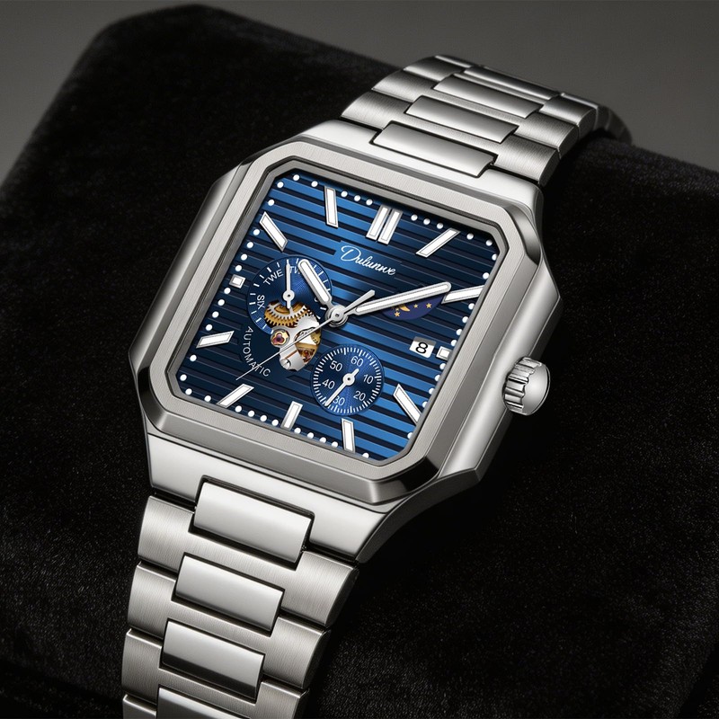 Men's Watch Automatic Mechanical Wristwatches for Men Fashion Square Design