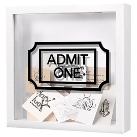Adventure Archive Box, Ticket Shadow Box, DIY Ticket Memory Box with Slot On Top, Postcard Souvenir Piggy Bank, Display Photo Frame, Creative Memory Box, Travel Collection Box, Ticket Storage Box