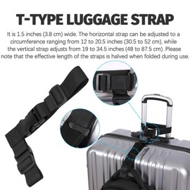 2Pcs Luggage Connector Straps for Luggage, Heavy Duty Adjustable Belts Travel Attachment Accessories for Connecting Much Suitcase (Normal and T-Type)