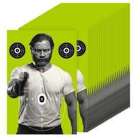 Weekgrat 25 Pcs 12 x 18 Inch Bad Man Paper Shooting Targets Paper Silhouette Targets for Range Fluorescent Yellow Human Designed Target for Shooting Enthusiasts Indoors Outdoors