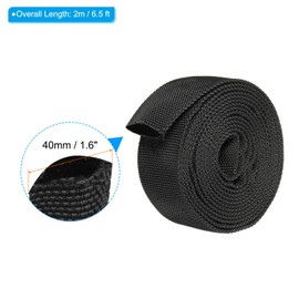 PATIKIL 1.6" ID 6.5FT Nylon Protective Hose Sleeve, Cable Cover Sheath Protection for Welding Tig Torch Hydraulic Hose, Black